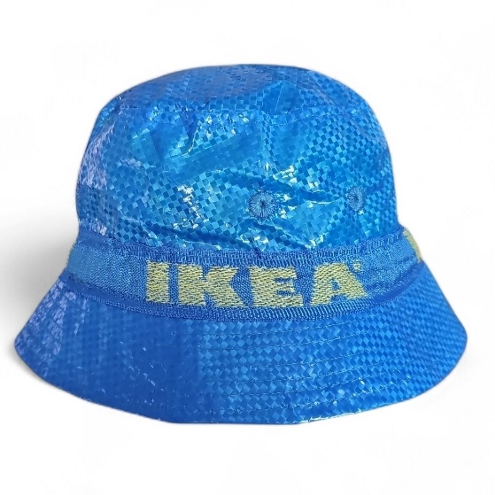 IKEA KNORVA Blue Bucket Hat Y2K Streetwear Festival Logo Unisex NWOT